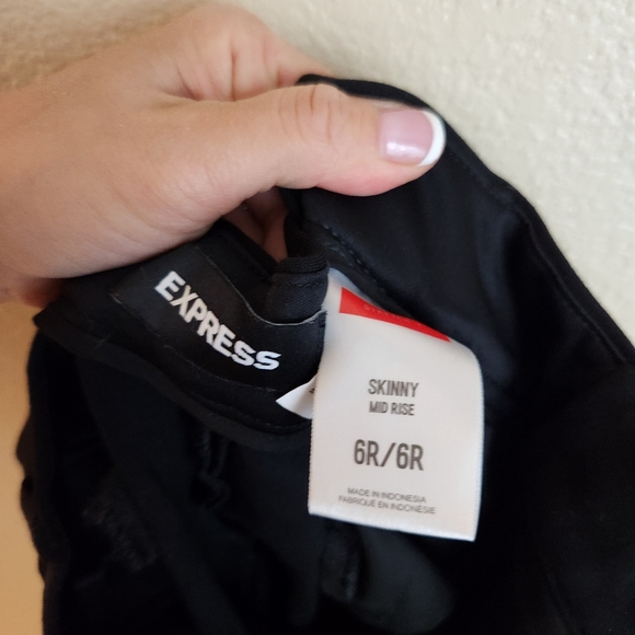 Express Mid Rise Side Blue Stripe Skinny Pants 6R - Picture 6 of 10